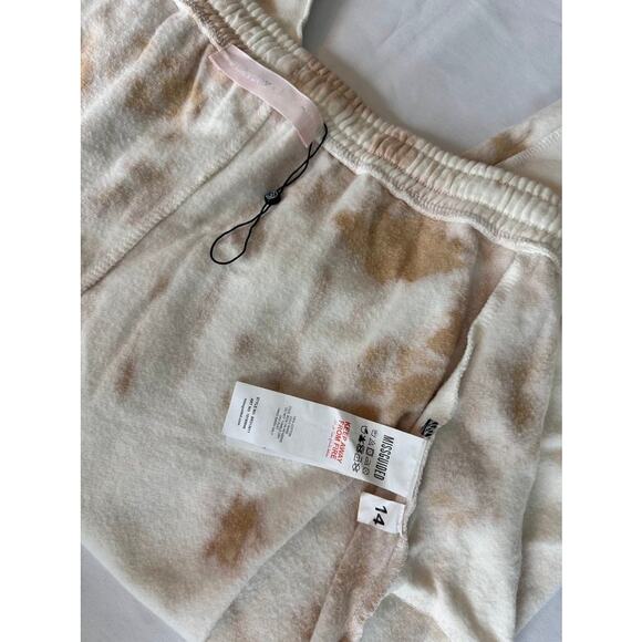 Playboy x Missguided Tie Dye Joggers Sweatpants Beige Tan Logo Loungewear - Picture 11 of 16